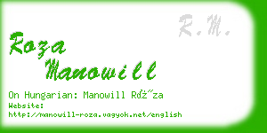 roza manowill business card